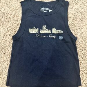 NWT pacsun black “rome,italy” tank